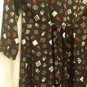 cute vintage print shirt dress
